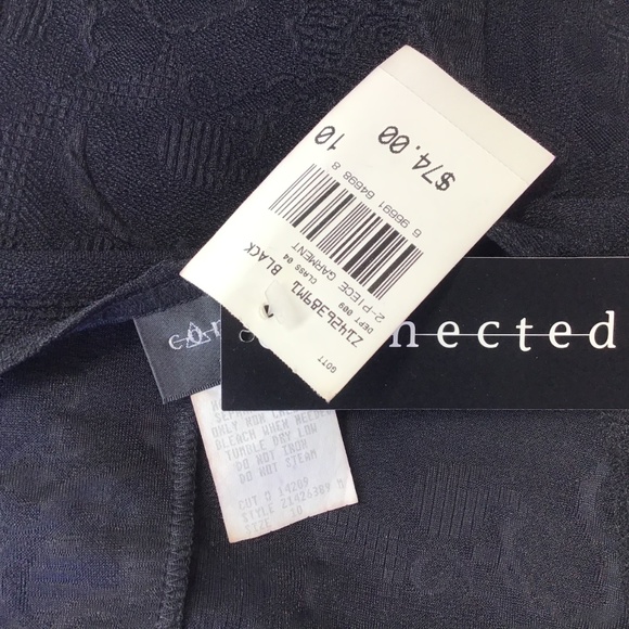 Connected Top Black Y Neck Textured Sheer 10 - Picture 7 of 7